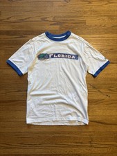 Vintage Pro Player Florida Gators White and Blue Ringer Tee Size S picture