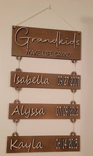 Laser Cut Wood Personalized Custom Engraved Grandkids Make Life Grand Sign picture