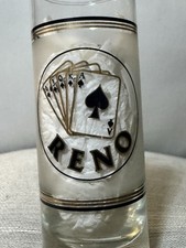 Item: Vintage Reno Nevada Clear Glass Shooter / Tall Shot Glass. Great Condition picture