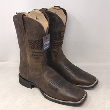 ARIAT 10029699 CIRCUIT PATRIOT WEATHERED TAN COWBOY LEATHER BOOTS MEN 10.5D picture