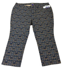 NWT Catherines Petite Secret Slimmer Classic Straight Jeans 28WP Floral MSRP:$74 picture