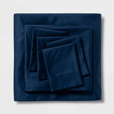 Full-6pc 800 Thread Count Solid Sheet Set - Threshold Signature-Blue picture