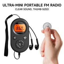 UMUTOO MINI01 AM/FM Pocket Radio – Rechargeable, Sleep Timer, Backlit LCD, Gift picture