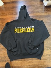 Mens Pittsburgh Steelers Russell Hoodie size Large vintage picture