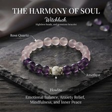 Natural Rose Quartz Amethyst Howlite Bracelet 8mm Healing Crystal Calm picture