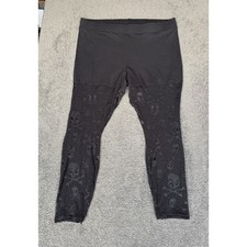 Torrid Black Skull Crossbones Lace Mesh Leggings Plus Size 3 3X Gothic Edgy picture