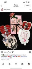 Rare Lady weird Vintage Style Vintage Risque Valentine Prints picture