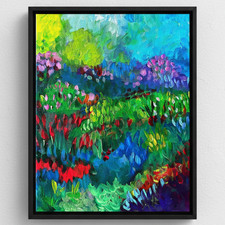EMBRY Colorful Original Abstract 11x14 Flowers 