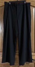 Torrid Black Wide Leg Poly Fresco High Rise Trouser NWT flat front pants 16 reg picture