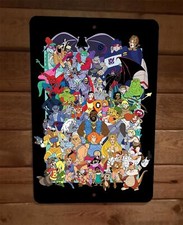 Retro 80s Saturday Morning Classic Cartoons Mashup Collage 8x12 Metal Wall Sign picture