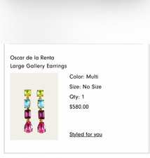 Oscar de la Renta Large Gallery Earrings Multi Crystal Drop Dangle NWT picture
