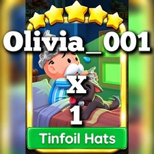 1 x Tinfoil Hats ⭐⭐⭐⭐⭐ Set 19 :- Mono_Poly_Go Golden Blitz Stickers :- Fastest picture