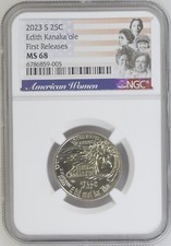 2023 S Edith Kanaka'ole American Women Quarter NGC MS68 First Releases picture