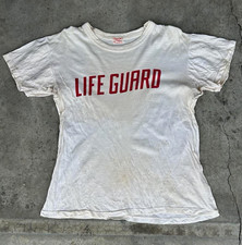 50s/60s Karl Smith Lifeguard Graphic Tee Tshirt Tagged XL Fits M True Vintage picture