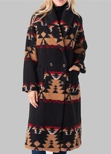 Women's Yellowstone Beth Dutton Kelly Reilly Season 5 Printed Black Long Coat picture