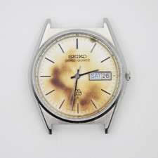 W0937 Vintage 1978 SEIKO Grand Quartz 9943-8030 Twin Quartz Heavy Patina Dial picture