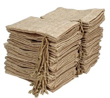 FASOTY Lot of 50 3.5x5 Inch Burlap Gift Bags with Drawstring Linen Jewelry Po... picture