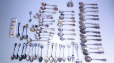 75 Vintage Spoons Souvenir Silver Plated & Misc. Engraved Spoon Lot picture