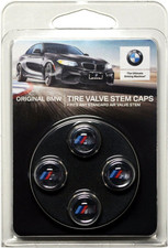 BMW Genuine Factory OEM 36110421543 Valve Stem Caps M Logo (Set of 4) picture