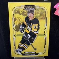 2025-26 O-Pee-Chee Platinum Sidney Crosby #52 Neon Yellow Surge Color Match 🔥 picture