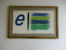 VINTAGE POP ART ED RUSCHA STYLE ABSTRACT LETTER E EXPRESSIONISM 1970'S MODERNIST picture