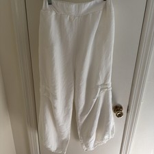 Paper Lace brand cream Linen Harem balloon Pants Boho Resort wear Sz S picture