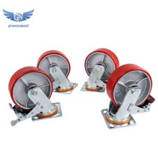 4 × Heavy Duty Metal Caster 6inch Wheels Industrial Castor Swivel & Lock / brake picture