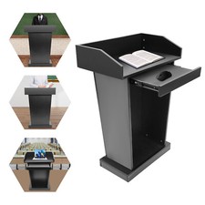 Presentation Stand Black Wooden Lectern Podium Pulpit Church Conference Lectern picture