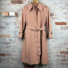 Vintage Billina Sport Peach Belted Raincoat Trench Coat Medium picture