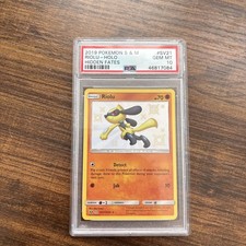 2019 POKEMON SUN & MOON HIDDEN FATES #SV21 RIOLU-HOLO PSA 10 picture