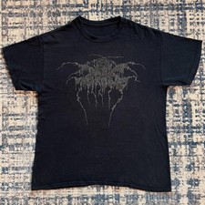 1998 DARKTHRONE BLACK ON BLACK TRUE NORWEGIAN BLACK METAL T SHIRT picture