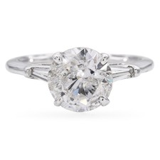 Vintage 2.2ct Round Brilliant Diamond White Gold Engagement Ring picture
