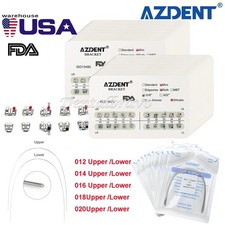 AZDENT Dental Ortho Bracket Braces Mini Roth.022 Hook 345/Arch Wire Nature Round picture