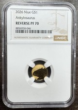 2026 Niue $1 Gold Ankylosaurus 1 Gram 22K NGC Reverse PF70 Dinosaur picture