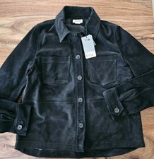 Zadig & Voltaire Toi Daim Suede Shirt Jacket Top In Black $698 Sz M,  NWT picture