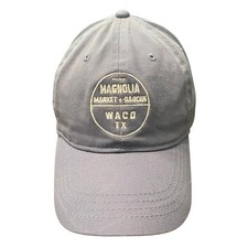 Magnolia Market & Garden Waco TX Gray Embroidered Dad Hat Joanna Gaines Adjusts picture