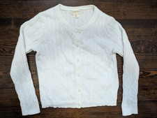 Crewcuts By J.Crew Casey Cardigan Girls Small Ivory Sweater picture