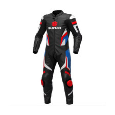 Handmade Custom Motorcycle Leather Racing Suit Men Suzuki  picture