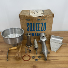 Vintage SQUEEZO Berarducci Strainer Model 400-TS In Original Box Canning~ Juices picture