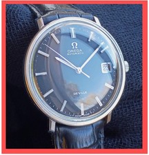 Black Dial OMEGA DE VILLE Automatic Vintage 34mm Case Date Men's Watch picture