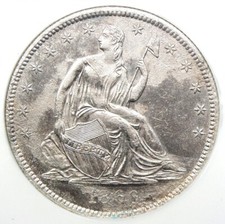 1860-O Seated Liberty Half Dollar 50C. NGC SS Republic Shipwreck - AU UNC Detail picture