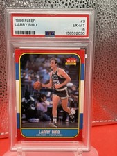 Fleer 1986 Fleer Larry Bird Boston Celtics #9 PSA 6 Graded Cert 158592030 picture