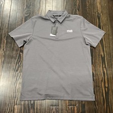 Travis Mathew Oceanside Polo Shirt Men’s Large Gray Pima Cotton Polyester NEW picture