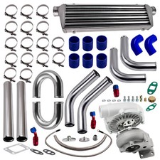 T04E T3 A/R 0.63 400HP UNIVERSAL TURBO W/ Oil Line+Intercooler +Piping Pipe Kits picture