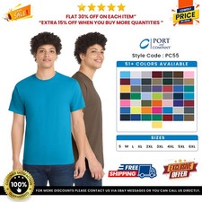 Port & Company PC55 Men's Cotton/Polyester Short Sleeve Top Blend Tee T-Shirt picture