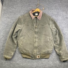 Carhartt Jacket Mens XLT Green Sante Fe Quilt Lined Insulated Workwear J14MOS picture