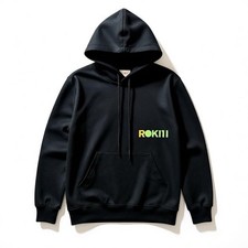Rokit Core Black Hoodie Hooded Sweatshirt Mens Size Small NWT Kangaroo Pocket picture