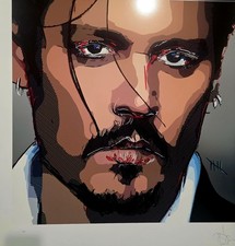 Johnny Depp “FIVE” Self Portrait hand signed by Johnny Depp picture