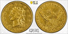 1836 Gold Classic Head $2.50 Block 8 PCGS Graded VF-Details picture
