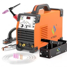 HITBOX 200A AC/DC HF TIG Welder Aluminum Pulse MMA 220V W/Foot Pedal Machine NEW picture